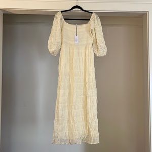 LUCCA Ivory Maxi Dress with Sleeves, Size Small